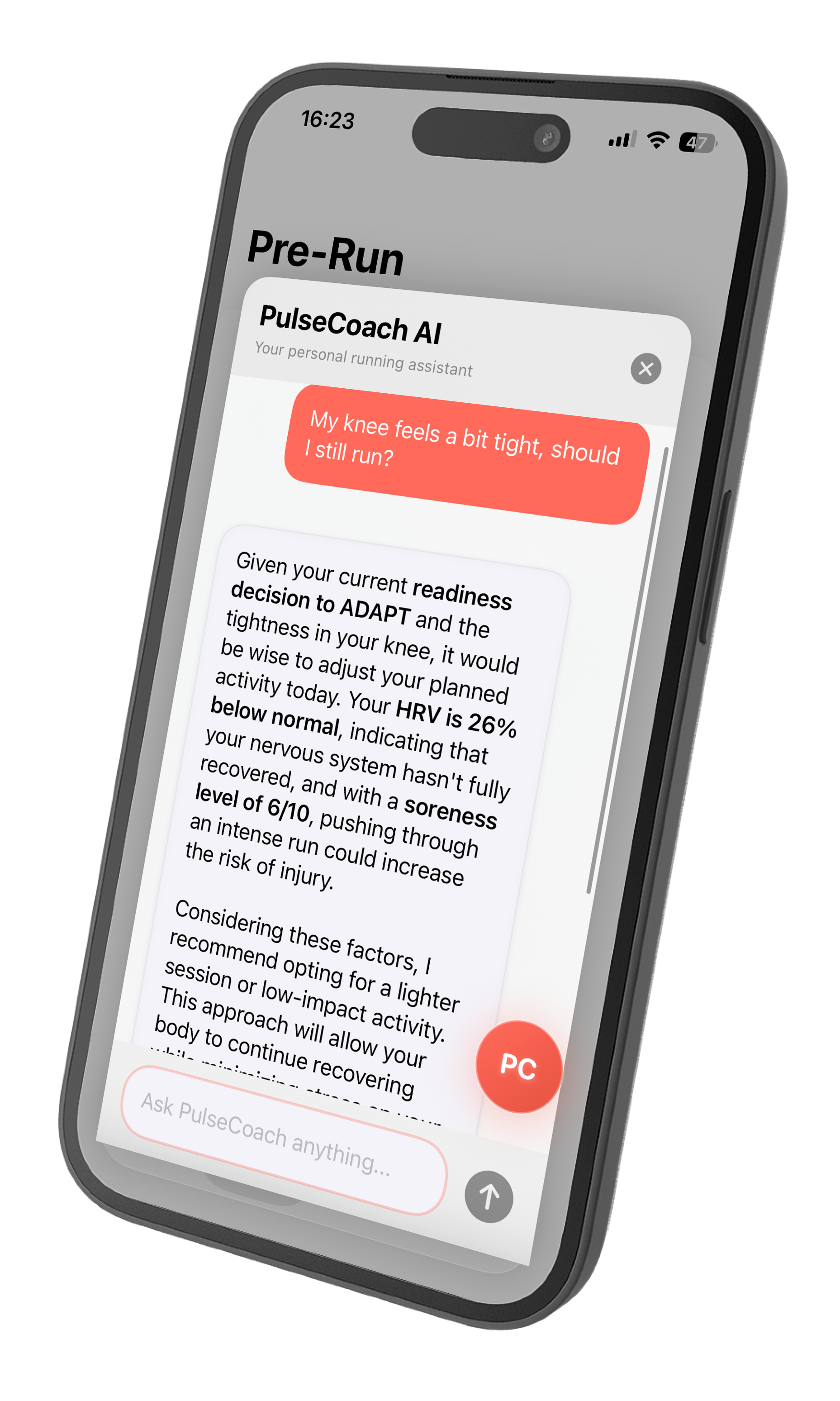 AI pre-run coaching