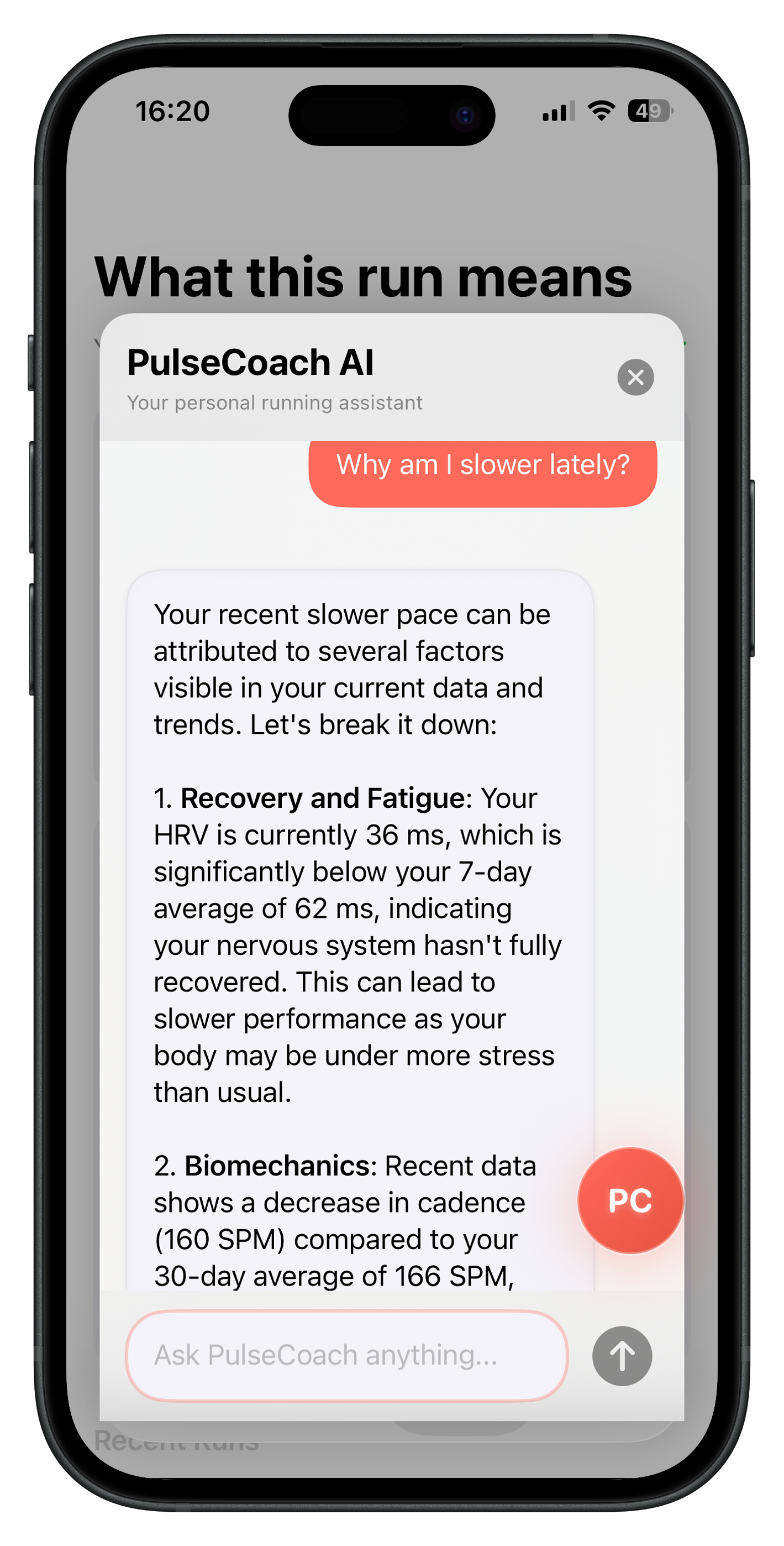 AI pre-run coaching